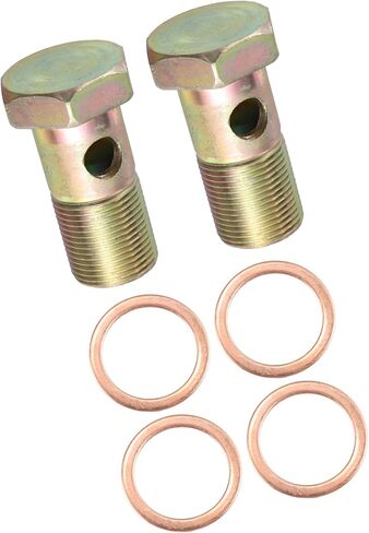 2 Set Banjo Bolt Brake Fitting Adapter Kit M22x1.5 Brake Line Thread Single Banjo Bolt with 22mm Washers Replace Parts in Saudi Arabia