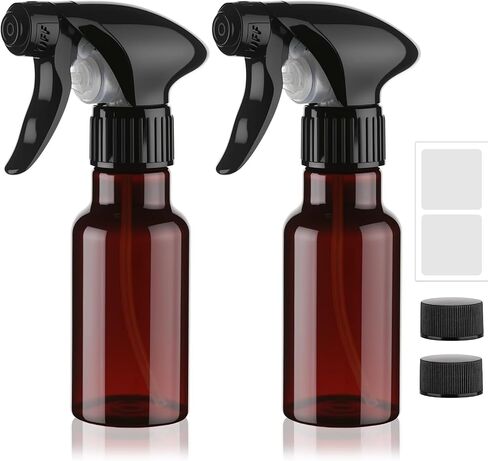 زجاجات رذاذ 4 أونصة/120 مل زجاجة رذاذ بلاستيكية صغيرة لرذاذ الشعر/رش تيارات زجاجات رذاذ مياه فارغة شديدة التحمل لحلول التنظيف والنباتات، عبوة من قطعتين (شفافة) in Kuwait