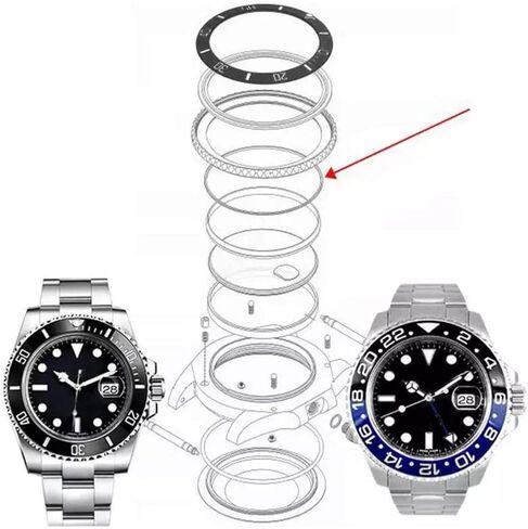 ساعة Ewatchparts بإطار كليك سبرينج متوافق مع رولكس بتوقيت جرينتش MASTER II 116710 116710LN 116713,126710 in Saudi Arabia