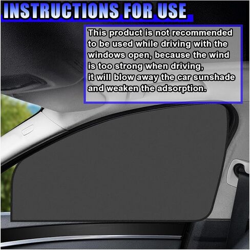 Magnetic Car Front & Rear Window Sun Shade, Full Blackout Auto Side Window Covers, UV Rays Protector Windshield Privacy Curtain, Sun Heat Blocker Auto Interior Accessory for SUV, Truck (4PCS) in Saudi Arabia