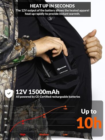 ANTARCTICA GEAR Heated Hunting Jacket for Men with 12V 15000mAh Battery Pack, Hoodie Winter Heated Work Jacket in Saudi Arabia
