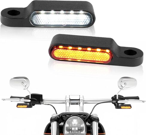 إشارات الانعطاف LED العالمية للدراجات النارية، وميض صغير لمؤشر المقود ومضات أمامية للجري تناسب Harley Sportster Dyna Road King Honda Shadow Vulcan Yamaha Cruiser in Kuwait