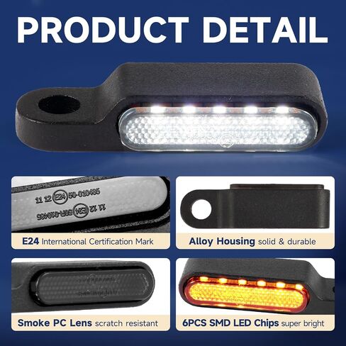 إشارات الانعطاف LED العالمية للدراجات النارية، وميض صغير لمؤشر المقود ومضات أمامية للجري تناسب Harley Sportster Dyna Road King Honda Shadow Vulcan Yamaha Cruiser in Kuwait