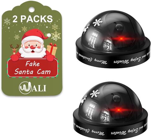 WALI Santa Cam، زينة سانتا كام مع ضوء وامض أحمر واقعي، تحفز الأطفال وتمنع الأذى، ديكور مثالي لعيد الميلاد في الداخل والخارج - عبوة من قطعتين in Kuwait