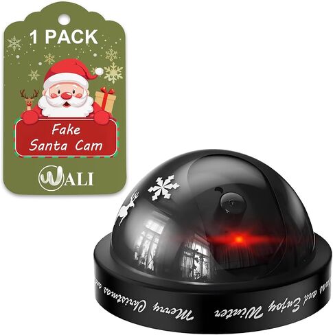 WALI Santa Cam، زينة سانتا كام مع ضوء وامض أحمر واقعي، تحفز الأطفال وتمنع الأذى، ديكور مثالي لعيد الميلاد في الداخل والخارج - عبوة من قطعتين in Saudi Arabia