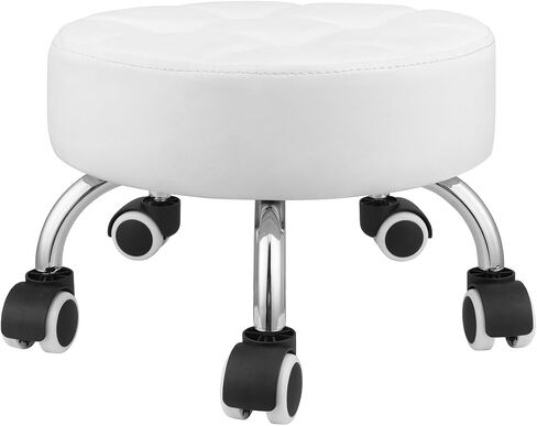 Kaleurrier Low Height Rolling Stool - Heavy Duty Short Stool Chair with Wheels Low to Ground - Small Roller Seat Stools for Home Office Kitchen Repair Shop Pedicure Garage Library Studio Black in Kuwait