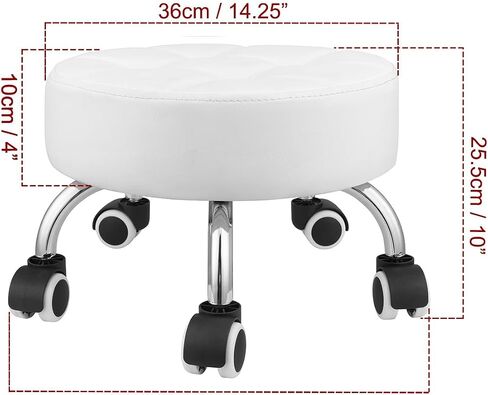 Kaleurrier Low Height Rolling Stool - Heavy Duty Short Stool Chair with Wheels Low to Ground - Small Roller Seat Stools for Home Office Kitchen Repair Shop Pedicure Garage Library Studio Black in Kuwait