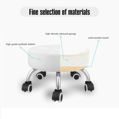 Kaleurrier Low Height Rolling Stool - Heavy Duty Short Stool Chair with Wheels Low to Ground - Small Roller Seat Stools for Home Office Kitchen Repair Shop Pedicure Garage Library Studio Black in Kuwait