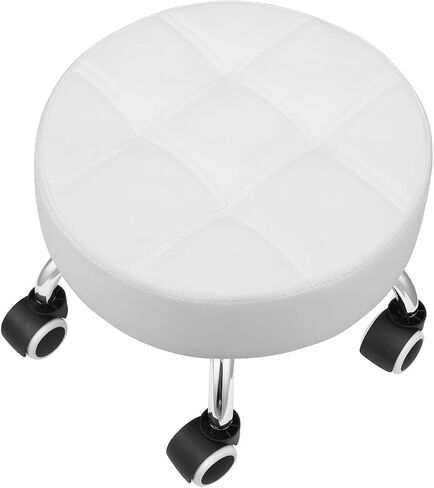 Kaleurrier Low Height Rolling Stool - Heavy Duty Short Stool Chair with Wheels Low to Ground - Small Roller Seat Stools for Home Office Kitchen Repair Shop Pedicure Garage Library Studio Black in Kuwait