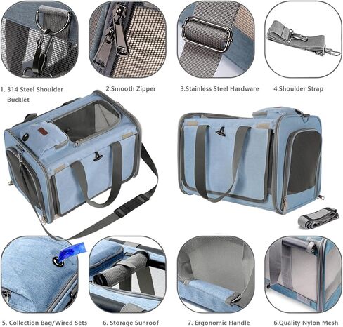 Pink Carrier for Large Medium Cat,Soft Sided Pet Carrier for Small Dog Puppy or Big Medium Cats Carrier, Pet Privacy Protection Travel Carrier 18.5x12x12 in in Kuwait