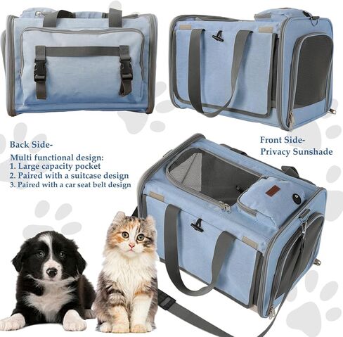 Pink Carrier for Large Medium Cat,Soft Sided Pet Carrier for Small Dog Puppy or Big Medium Cats Carrier, Pet Privacy Protection Travel Carrier 18.5x12x12 in in Kuwait