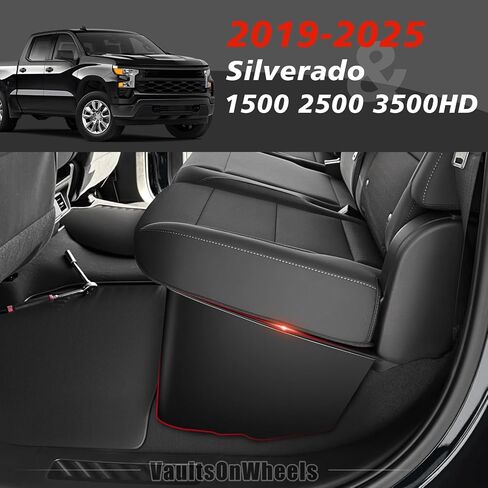 Under Seat Storage Box for 2019-2025 Chevy Silverado 1500&2500 3500HD(2020-2025) Accessories Crew Cab (No for Rear with Kicker Subwoofer) Detachable Custom Fit Rear Underseat Organizer in Kuwait