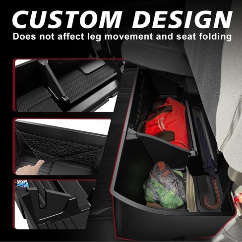 Under Seat Storage Box for 2019-2025 Chevy Silverado 1500&2500 3500HD(2020-2025) Accessories Crew Cab (No for Rear with Kicker Subwoofer) Detachable Custom Fit Rear Underseat Organizer in Kuwait
