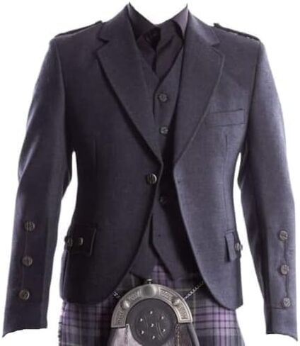 سترة وصدرية Scottish Crail Kilt - ملابس رسمية باللون الرمادي الفحمي in Saudi Arabia