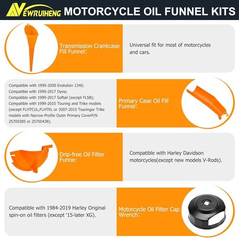 مجموعة تغيير الزيت المتوافقة مع Harley ، وجع غطاء مرشح الزيت ، قمع علبة المرافق ، قمع زيت الحالة الأولية ، علبة مرشح الزيت الخالية من التنقيط ، أنبوب شفاف ، قابس تصريف الزيت وحلقات O O. in Kuwait