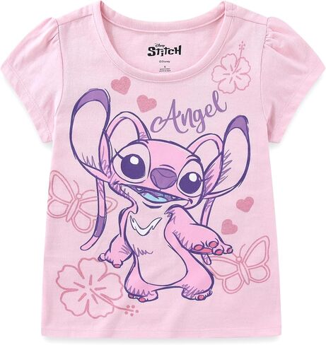 تي شيرت ديزني Lilo & Stitch Angel للفتيات بأكمام قصيرة مكون من 3 قطع للأطفال الكبار in Saudi Arabia