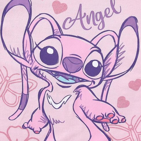 تي شيرت ديزني Lilo & Stitch Angel للفتيات بأكمام قصيرة مكون من 3 قطع للأطفال الكبار in Saudi Arabia