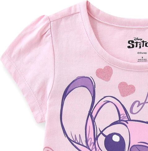 تي شيرت ديزني Lilo & Stitch Angel للفتيات بأكمام قصيرة مكون من 3 قطع للأطفال الكبار in Saudi Arabia