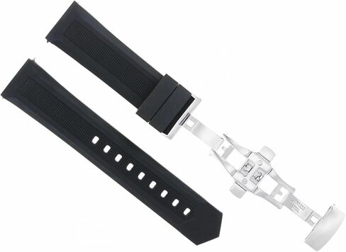 Ewatchparts 20mm Rubber Watch Band Strap Deployment Compatible With Tag Heuer F1 Aquaracer CAC1110 Shiny in Saudi Arabia