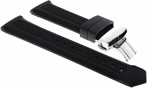 Ewatchparts 20mm Rubber Watch Band Strap Deployment Compatible With Tag Heuer F1 Aquaracer CAC1110 Shiny in Saudi Arabia