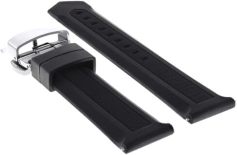 Ewatchparts 20mm Rubber Watch Band Strap Deployment Compatible With Tag Heuer F1 Aquaracer CAC1110 Shiny in Saudi Arabia