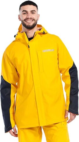 Caterpillar Men Longshore Waterproof Rain Jackets Featuring Welded Seams, Reinforced Forearms, and Zip Hand Pockets in Saudi Arabia