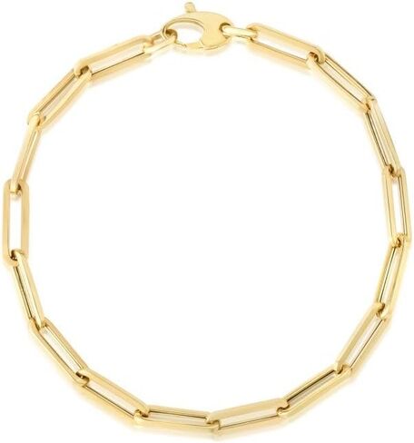 JewelryWeb سوار من الذهب الأصفر عيار 10 قيراط بعرض 4.5 ملم بعرض مشبك ورق - 7.5 بوصة - سوار ساحر للنساء - هدية للأم - سوار قابل للتكديس in Saudi Arabia