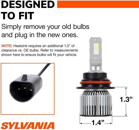 SYLVANIA 9007 LED - مصابيح الضباب للسيارات والشاحنات - المصابيح الأمامية للرياضات على الطرق الوعرة - ضوء LED أبيض بارد 6000 كيلو - مصابيح طويلة الأمد - بدون قطبية - ترقية DIY in Saudi Arabia
