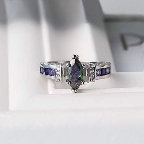1pc Colorful Oval Zircon Ring Unique Design for Women Perfect for Dating Parties Personalized Gifts Elegant Jewelry in Saudi Arabia