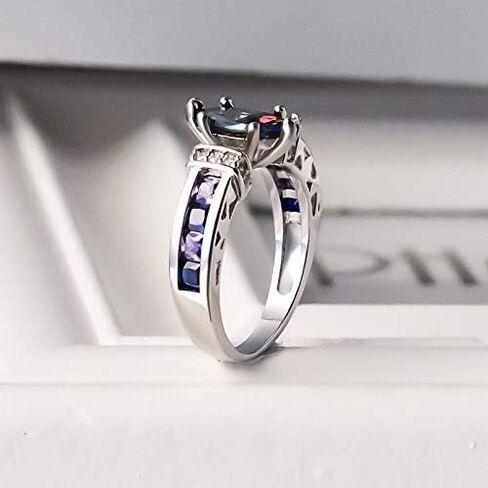 1pc Colorful Oval Zircon Ring Unique Design for Women Perfect for Dating Parties Personalized Gifts Elegant Jewelry in Saudi Arabia