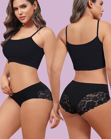Seamless Underwear for Women Mid Waist Brief Full Coverage No Show Panties Sexy Comfortable Lace Pantie in Saudi Arabia