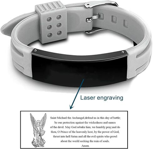 St. Michael Bracelet for Men Women Christ Archangel Jewelry Saint Michael Silicone Wristband Religious Christian Saint Angel Amulet Jewelry Gifts in Saudi Arabia