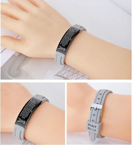 St. Michael Bracelet for Men Women Christ Archangel Jewelry Saint Michael Silicone Wristband Religious Christian Saint Angel Amulet Jewelry Gifts in Saudi Arabia