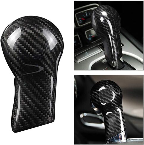 GZYF Car Auto Real Carbon Fiber Gear Shift Knob Cover Decor Trim Compatible with for Chevrolet Camaro 2010-2015, Red in Saudi Arabia