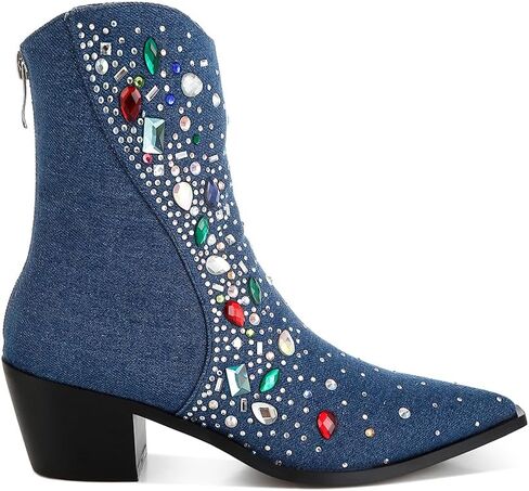 London Rag Starlit Multi Color Stones Embellished Boots in Kuwait