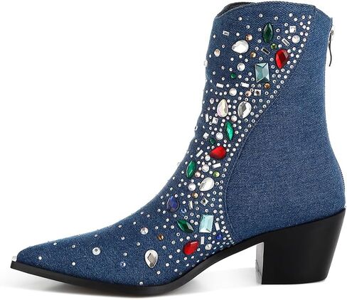 London Rag Starlit Multi Color Stones Embellished Boots in Kuwait