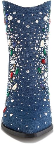 London Rag Starlit Multi Color Stones Embellished Boots in Kuwait