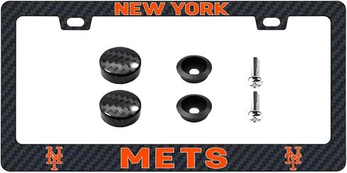 License Plate Frame for Mets with Carbon Fiber Plate Holder 12" x 6" for US Standard for Car/Truck/SUV. (AY-DDH) in Saudi Arabia