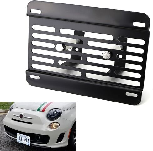 iJDMTOY مجموعة أدوات نقل لوحة الترخيص بدون حفر أمامية متوافقة مع 2013-2019 Fiat 500 أو 500e مع شبكة شبكية سفلية على شكل ماسي in Saudi Arabia