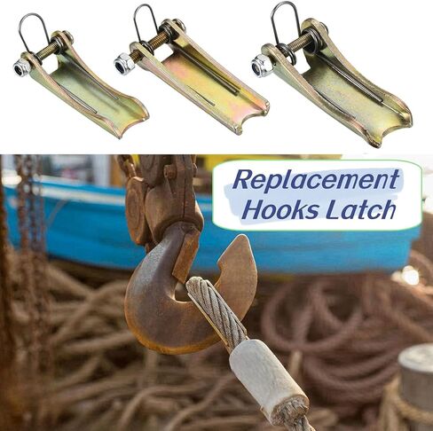 2 حزمة من خطافات السلامة الفولاذية مجموعة استبدال المزلاج لشاحنة Clevis الانزلاقية ذات الخطاف والمقطورة وقطر جهاز الاستقبال، لون ذهبي، 1T in Kuwait