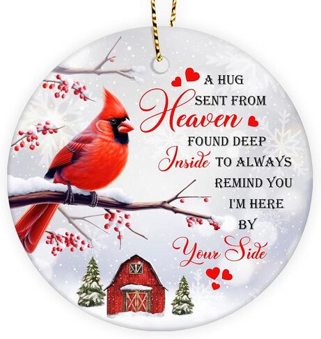 1pc 2 Side Printed We'll Be Friends Ceramic Ornament 2025, Heart-Shaped Christmas Tree, Cute Keepsake Decoration in Saudi Arabia