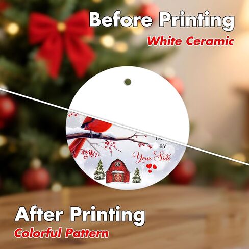 1pc 2 Side Printed We'll Be Friends Ceramic Ornament 2025, Heart-Shaped Christmas Tree, Cute Keepsake Decoration in Saudi Arabia
