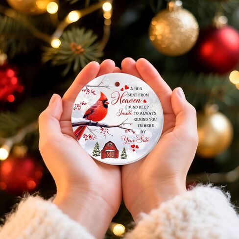 1pc 2 Side Printed We'll Be Friends Ceramic Ornament 2025, Heart-Shaped Christmas Tree, Cute Keepsake Decoration in Saudi Arabia