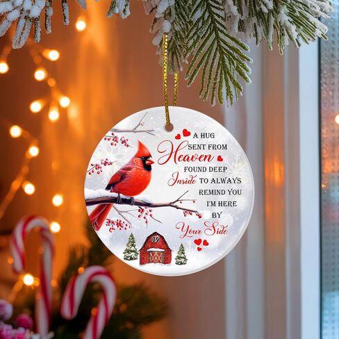 1pc 2 Side Printed We'll Be Friends Ceramic Ornament 2025, Heart-Shaped Christmas Tree, Cute Keepsake Decoration in Saudi Arabia