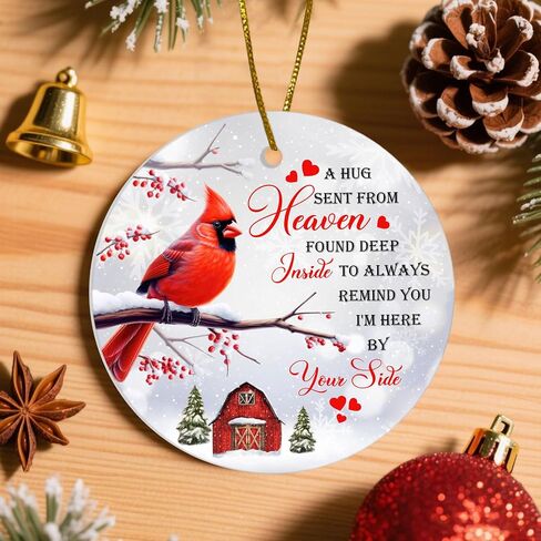 1pc 2 Side Printed We'll Be Friends Ceramic Ornament 2025, Heart-Shaped Christmas Tree, Cute Keepsake Decoration in Saudi Arabia