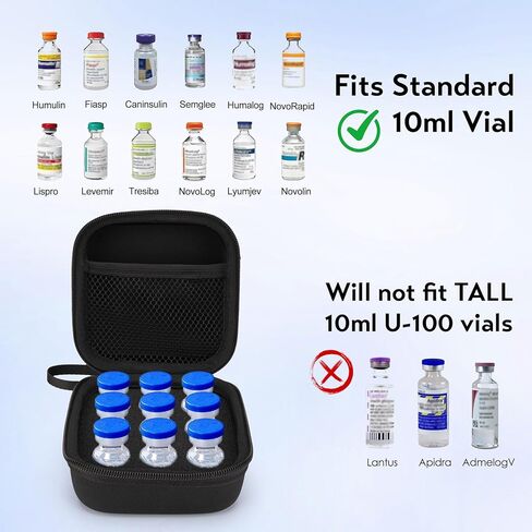 حالة تخزين حامل قارورة SmyV للثلاجة ، حالة حامي قارورة الأنسولين تناسب قارورة 10 مل u-100 ، 30 فتحات in Kuwait