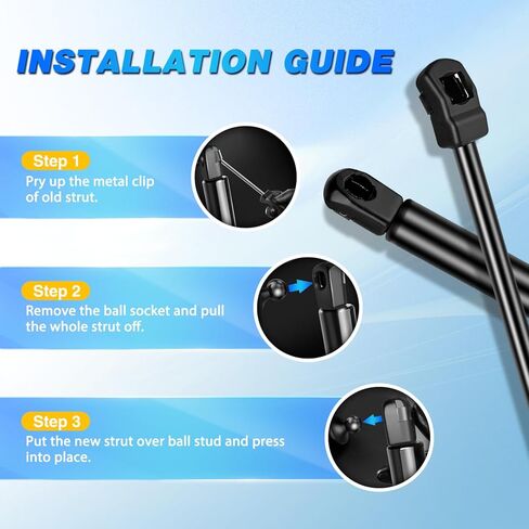 Nilight غطاء محرك السيارة دعامات رفع الغاز يدعم PM1050 لكزس is F، IS250، IS300، IS350 2006-2015 صدمات الربيع 18 بوصة، مجموعة قضيب 2 قطعة in Kuwait