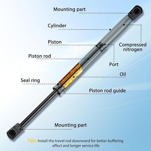 Nilight غطاء محرك السيارة دعامات رفع الغاز يدعم PM1050 لكزس is F، IS250، IS300، IS350 2006-2015 صدمات الربيع 18 بوصة، مجموعة قضيب 2 قطعة in Kuwait