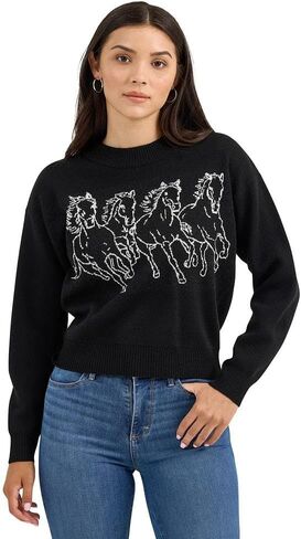 Wrangler Women's Black Sweater Crewneck in Saudi Arabia