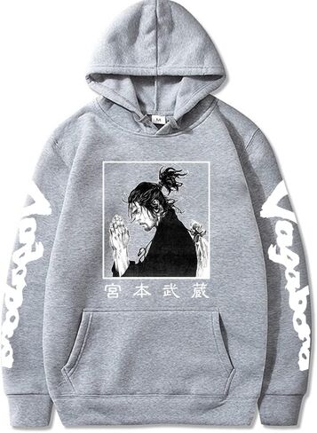 Manga Vagabond Musashi Miyamoto Hoodies Men Streetwear Winter Warm Harajuku in Saudi Arabia